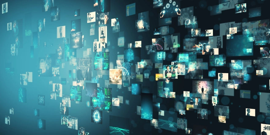 Creative digital image gallery showing media