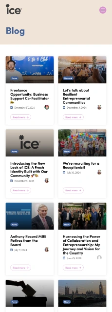 Welsh ICE website mobile page example